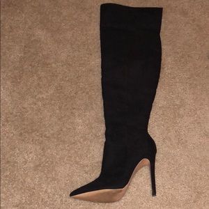 Asos black thigh high boot